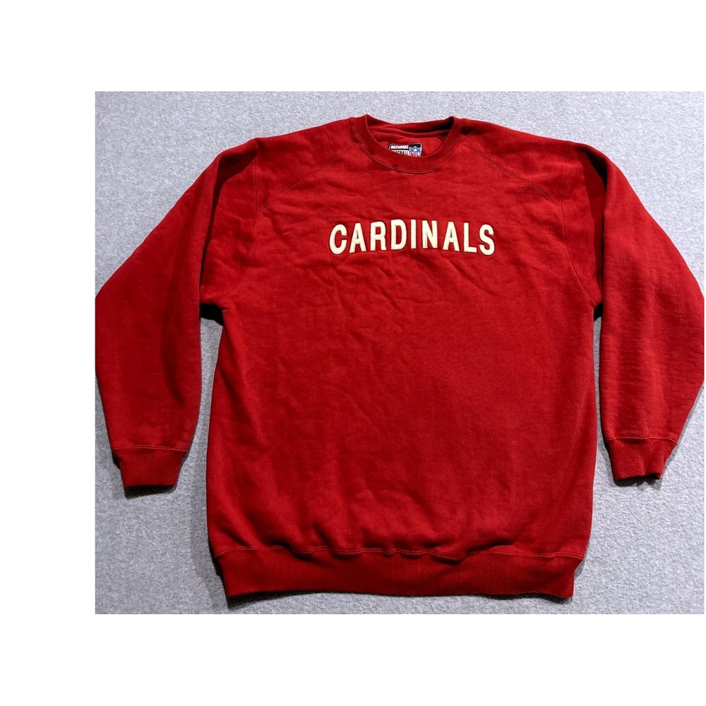 NFL Arizona Cardinals Sweatshirt Mens XL Red Vintage Spellout Crewneck Pullover